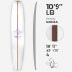 10'9'' LB Longboard - Green density - latte 1/2'' red cedar,, ARCTIC FOAM