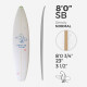 8'0'' SB Shortboard - Green density - latte 3/16'' Basswood, ARCTIC FOAM