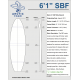 6'1'' SBF Shortboard - Green density - latte 1/8'' Ply, ARCTIC FOAM