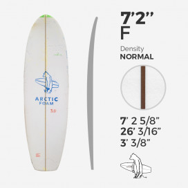 7'2'' F Fish - Green Density - 1/8'' Dark Brown Thermo Basswood stringer - ARCTIC Foam