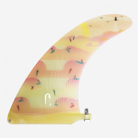 9.0 longboard single fin - Red tint fiberglass