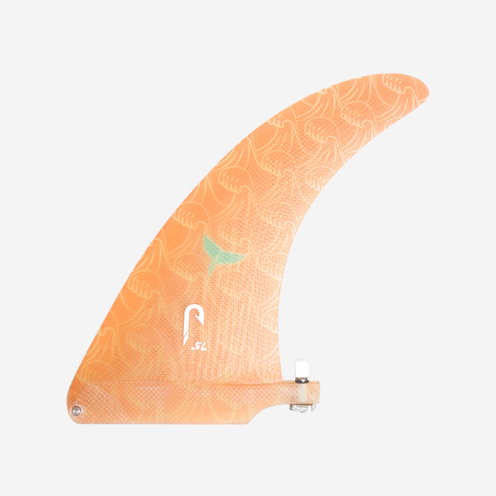 7.5 longboard single fin - Clear fiberglass