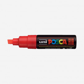 FLUORESCENT RED POSCA PAINT MARKER (8mm wide chisel tip)