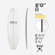 6'0'' R Shortboard - CT Foam Yellow Density - 1/8'' - 3 Ply Black/Black/Black stringer, US BLANKS