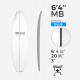 6'4'' MB Shortboard - Blue Density - latte 1/8'' - 3 Ply Black/Black/Black, US BLANKS