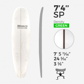 7'4'' SP Mid - Green Density - 1/4'' Dark wood stringer, US BLANKS