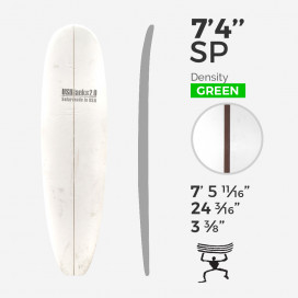 7'4'' SP Mid - Green Density - latte 1/4'' Dark wood, US BLANKS