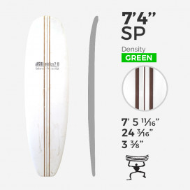 7'4'' SP Mid - Green Density - 3 costillas Dark wood, US BLANKS