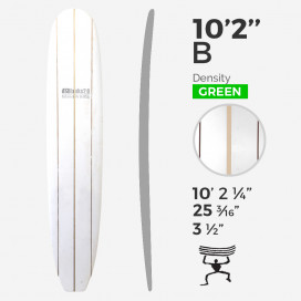 10'2'' B Longboard - Green Density - 3 lattes Bass and Dark woods, US BLANKS