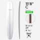 11'8'' C Longboard - Green Density - latte 3/4'' Dark wood, US BLANKS