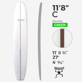 11'8'' C Longboard - Green Density - 3/4'' Dark wood stringer, US BLANKS