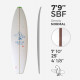 7'9'' SBF - Green Density - latte 3/16'' Dark Brown Thermo Basswood, ARCTIC Foam