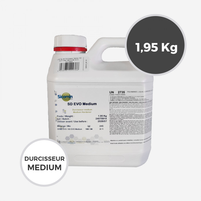 1.95 kg de durcisseur époxy SD Surf Clear MEDIUM EVO