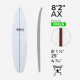 8'2'' AX - Green Density - 1/4'' Dark wood stringer, US BLANKS