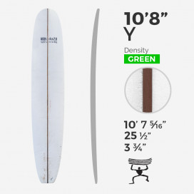 10'8'' Y Longboard - Green Density - 1/2'' Dark wood stringer, US BLANKS