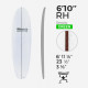 6'10'' RH Hybrid - Green Density - 1/4'' Dark wood stringer, US BLANKS