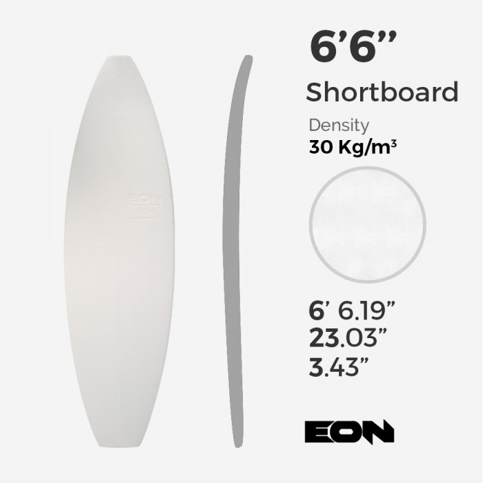 EPS shortboard / Fish 6'6'' blank - no stringer, EON Foamsh