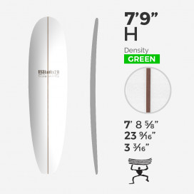 7'9'' H Mid - Green Density - 1/4'' Dark wood stringer, US BLANKS