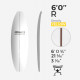 6'0'' R Shortboard - CT Foam Yellow Density - costilla 1/8'' - 3 Ply Black/Black/Black, US BLANKS