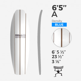 6'5'' A Fish - Blue Density - 3 costillas de red y dark woods, US BLANKS