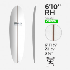 6'10'' RH Hybrid - Green Density - costilla 1/4'' Dark wood, US BLANKS