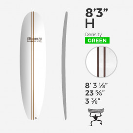 8'3'' H Mid - Green Density - 2 x 1/2'' Dark wood stringers, US BLANKS