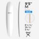 9'5'' M Longboard - Blue Density - latte 3/8'' Basswood, US BLANKS