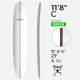 11'8'' C Longboard - Green Density - latte 3/4'' Dark wood, US BLANKS