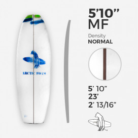 5'10'' F Fish - Green Density - 1/8 Dark Brown Thermo Basswood stringer, ARCTIC FOAM