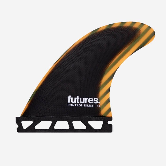 Thruster fins - F4 Control Series fiberglass Black / Orange, FUTURES.