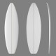 6'4'' SBM Shortboard - Yellow light density - 1/8" Basswood, ARCTIC FOAM