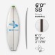 6'0'' SB Shortboard - Green Density - 1/8" Black/Black/Black Ply, ARCTIC FOAM